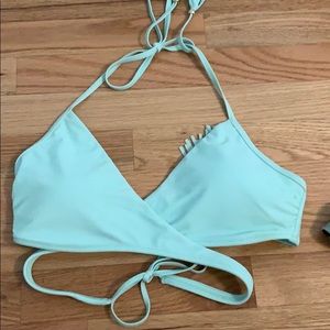 Blue bikini top